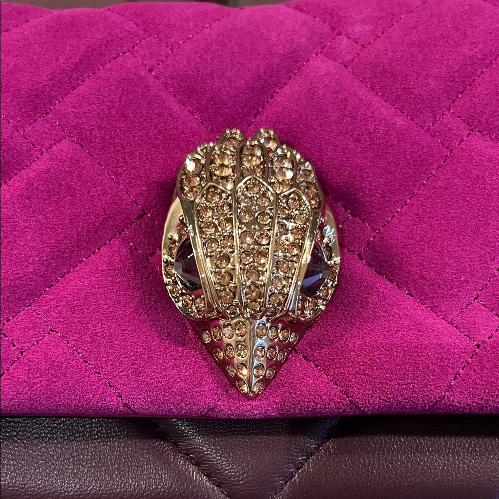 Kurt Geiger Mini Kensington Fuschia Suede and Purple Leather With Dustbag - Picture 2 of 9